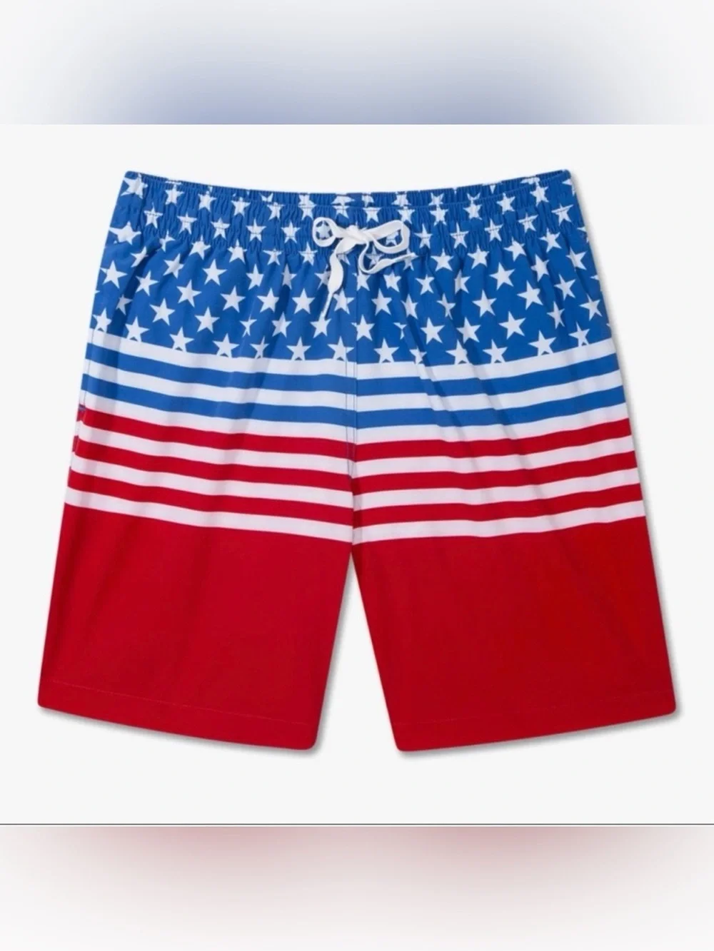 Chubbies American Flag Backyard BBQ 7 Inch Swim Trunk Red White Blue Stars